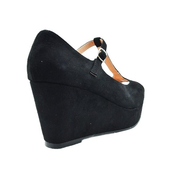 WEDGED HEEL SANDAL WITH T-STRAP - Picture 3 of 4